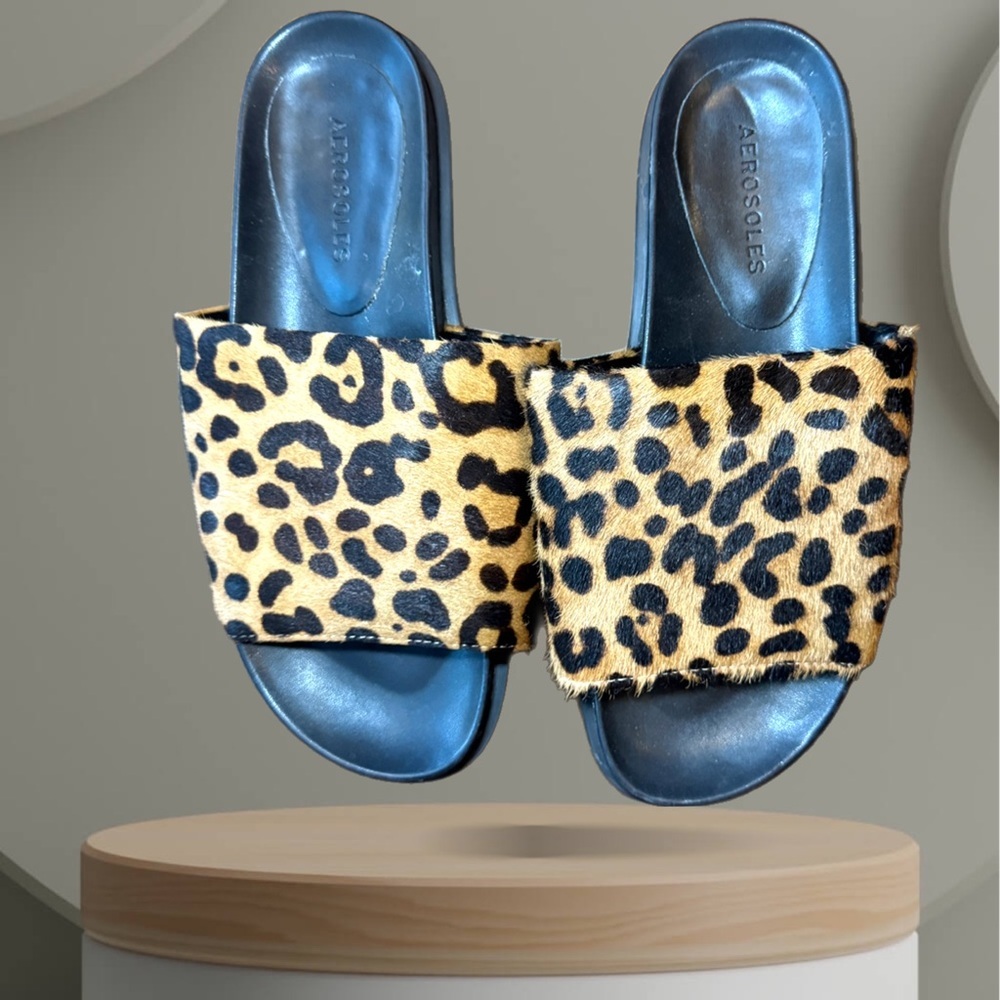 Aerosoles Leila Leopard Slide Size 8 1/2 NWOT